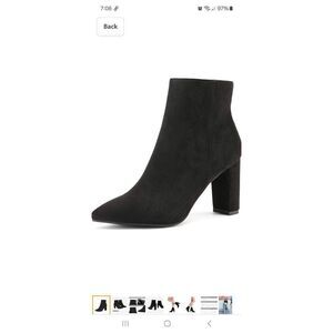 New Size 6 Dream Pairs Sianna1 Black Chunky High Heel Ankle Boots Booties